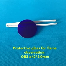 Protective glass window for flame observation in high temperature furnace QB3