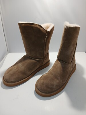 Lamo Classic Mid-Calf Sheepskin Suede Snow Winter Boots Chestnut Women's Size 7