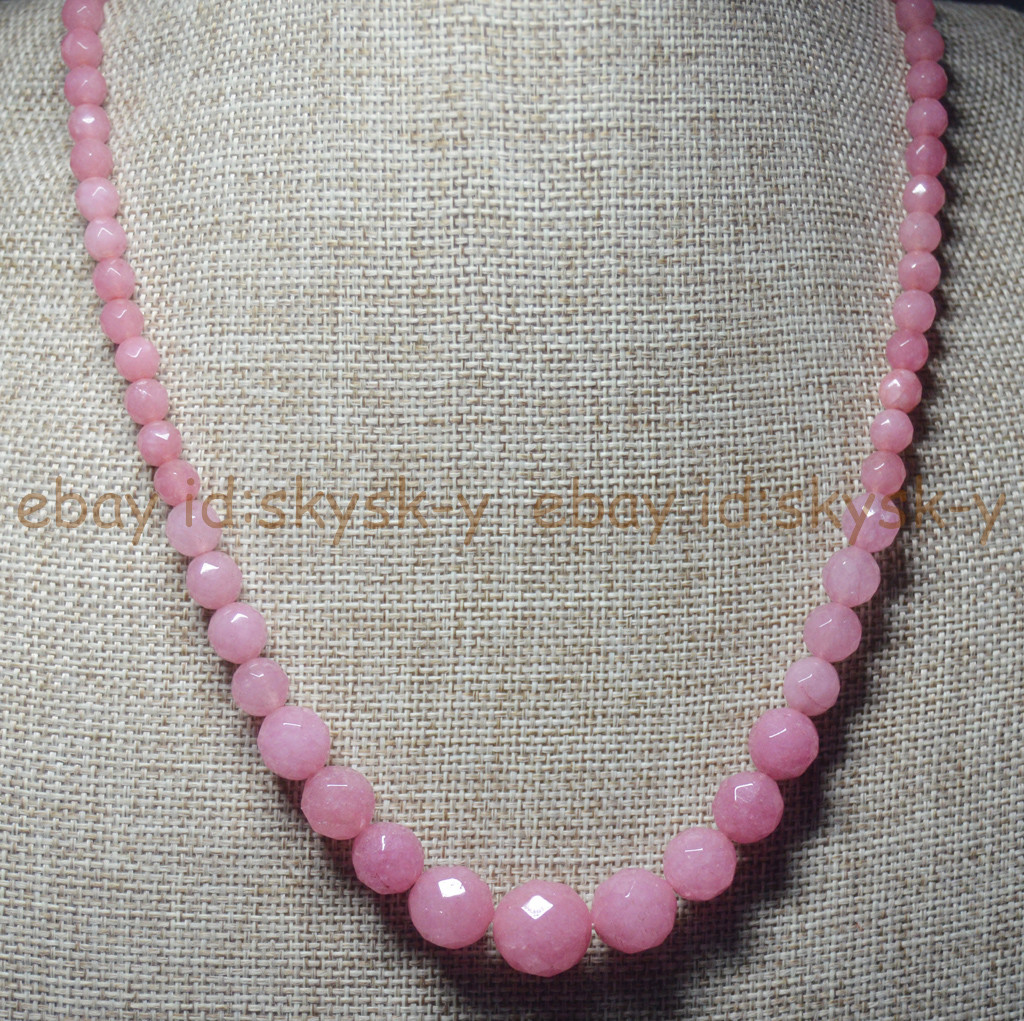 3 Rows 2X4mm FACETED Pink Rhodochrosite Gemstone BEADS NECKLACE