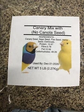 Super Canary Mix seeds 5 Lbs. -Clean and Fresh Bird Food 