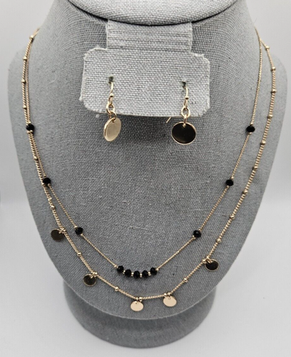 AVON DA DAILY PERFECTION 3-teilig. HALSKETTE, ARMBAND & OHRRING SET schwarz-goldfarben