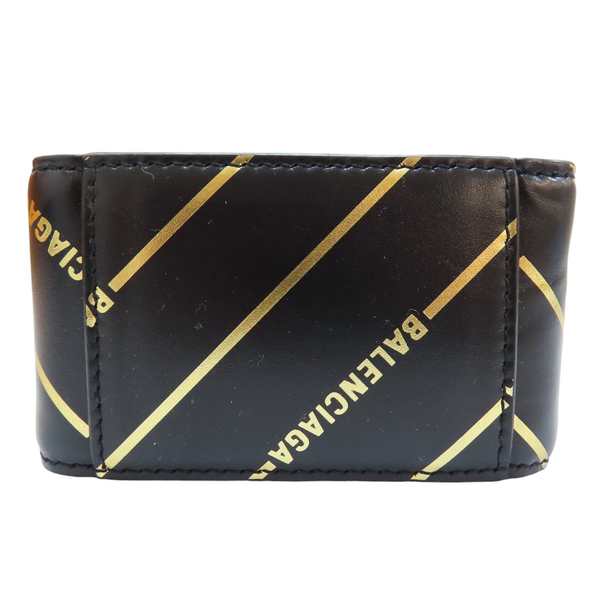 BALENCIAGA Logo Shoulder Bag Black Calfskin Leather 643853 BALENCIAGA Logo Shoulder Bag Black Calfskin Leather 643853