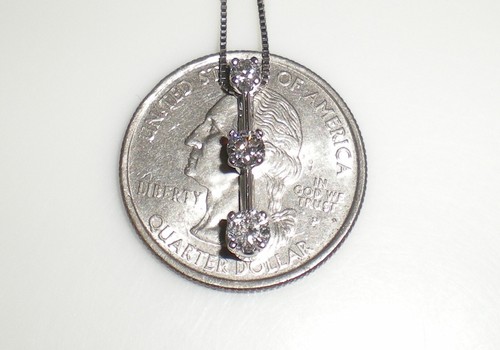 KAY Jeweler 14K White Gold PAST PRESENT FUTURE 1/2ct Diamond Necklace ๐ - Picture 15 of 24