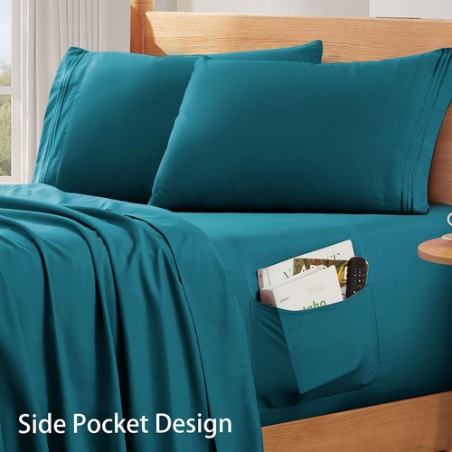 Extra Deep Pocket Queen Sheets Set - Fits Mattress Up to 24 Inches Thick - 4 ... - Picture 3 of 7