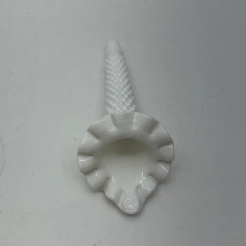 Vintage Fenton Milk Glass Hobnail Epergne Replacement White Horn Flower Vase