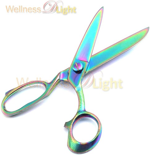8 Inch Professional Tailor Scissor Multi / Rainbow Color High Stainless Steel - Picture 2 of 3