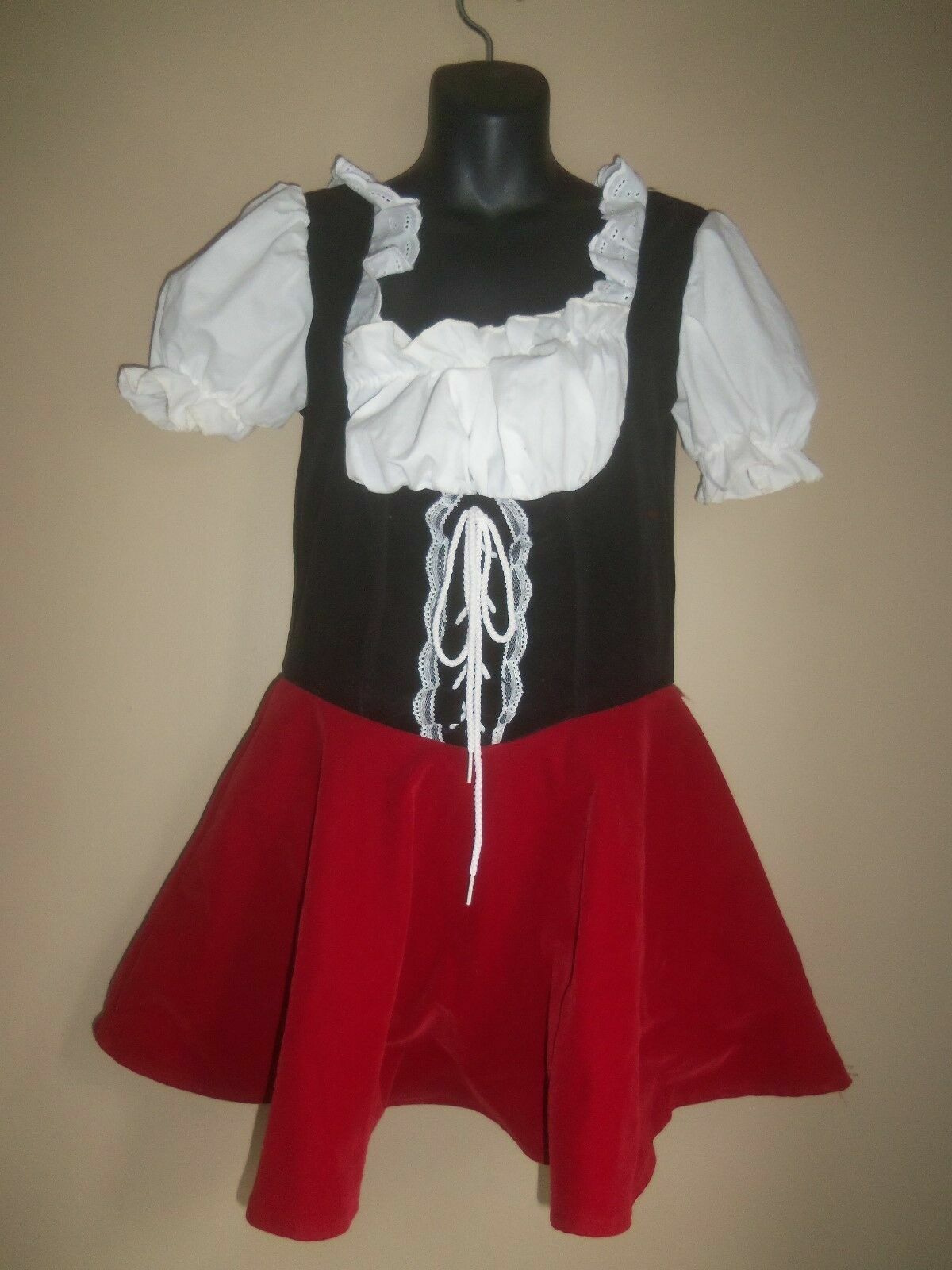 RUBIES LITTLE RED VELVET RIDING HOOD BEER WENCH DRESS HALLOWEEN COSTUME SIZE M