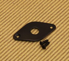 PFJP-B Pointed Black Football Jack Plate For Guitar  Bass