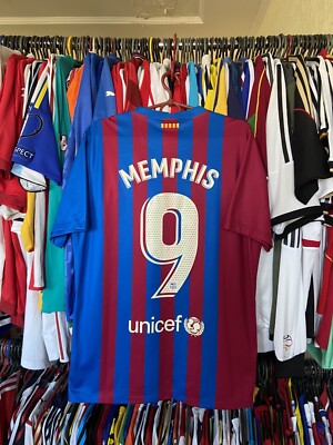 BARCELONA 2021 2022 HOME SHIRT JERSEY NIKE CV7891-428 sz L MEN #9