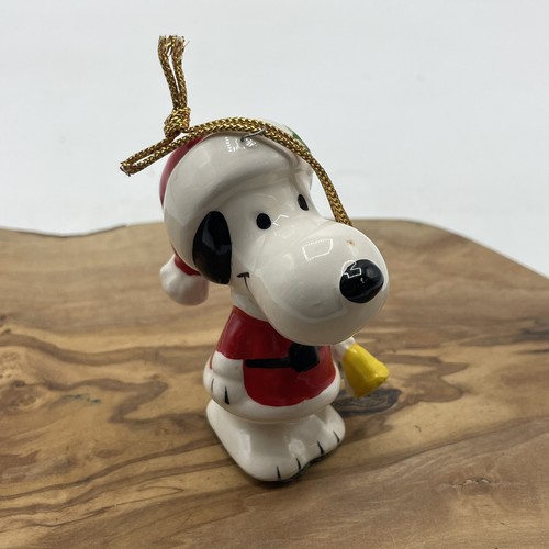 Campanas de transporte vintage Peanuts Snoopy adorno de Navidad de cerámica 1958 Japón - Imagen 2 de 7