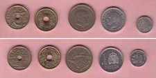 BU20 Kursmünzen SPANIEN 1949 - 1998 Fünf verschiedene