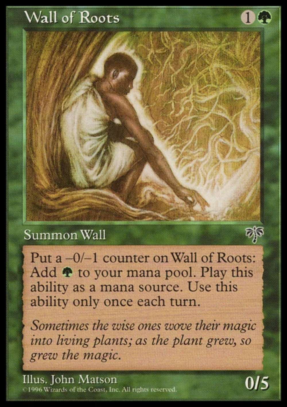 MTG: Wall of Roots - Mirage - Magic Card