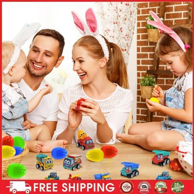 K- 12Pcs Filled Easter Egg Gift with Construction Vehicles Prefilled Easter Eggs