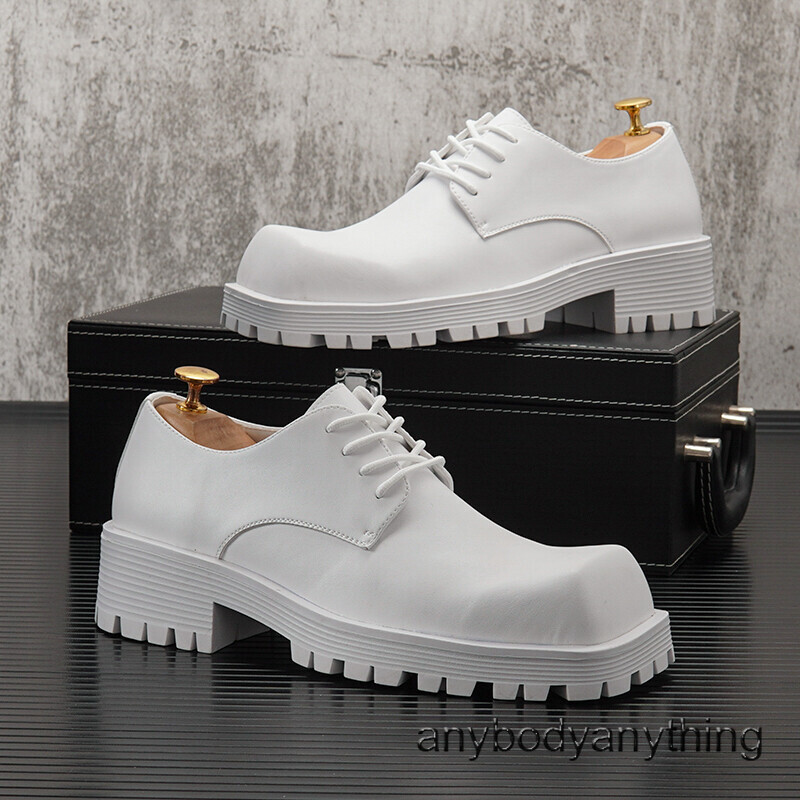 SAOLA Scarpe eleganti uomo stringate punta quadrata derby business bianche festa matrimonio moda