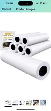 6 Rolls Wide Format Paper, 24" x 150 Ft, CAD Bond, 20lb, 2" Core for Inkjet Prin