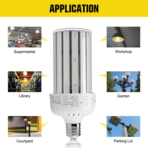 100W LED Corn Cob Bulb, E39 Mogul Base Lamp, 5000K Replacement 400W Metal Halide - Picture 10 of 12