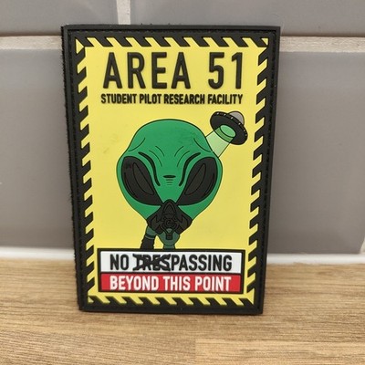 Area 51 Student PResearch Facility Alien Sperrgebiet Gummi Reifen Schleife Patch