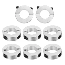8Pcs Double Split Clamp-on Shaft Collar, 30mm Bore 55mm OD 15mm Thickness ↟