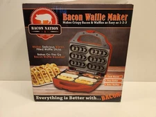 Bacon Waffle Maker Smart Planet Bacon Nation New Red Non Stick 