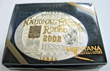 Hesston Gold & Silver 2002 NFR Cowboy Rodeo Adult Buckle New Montana Silversmith