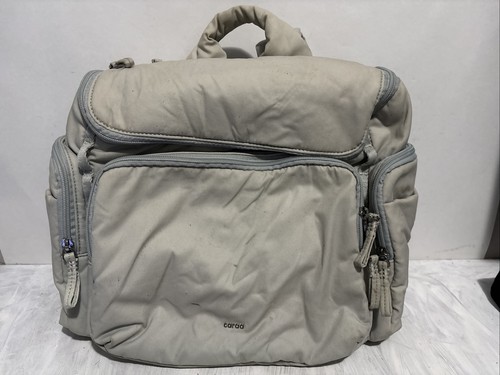 Caraa Light Green/Gray Diaper Bag Backpack Tote 13” Stains