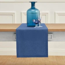  Linen Table Runner 90 Inches Long - 100% Pure 14 x 90 Inch 24: Indigo Blue