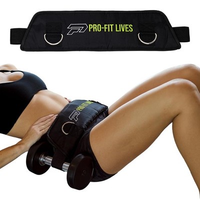 Hip Thrust Belt for Dumbbells - Padded Glute Bridge Weight Strap - Adjustable...