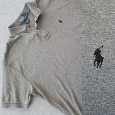 Polo Ralph Lauren Mens Classic Fit Polo Shirt Gray Short Sleeve Size Large