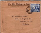 1946 Nicosia Cyprus British Colonies OHMS Cover To Chicago Illinois IL USA — photo 1