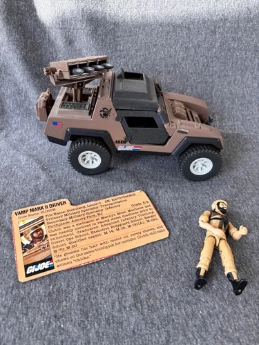 1984 GI JOE VAMP Mark II Jeep 100% Complete w/ Clutch & File card ARAH Vintage