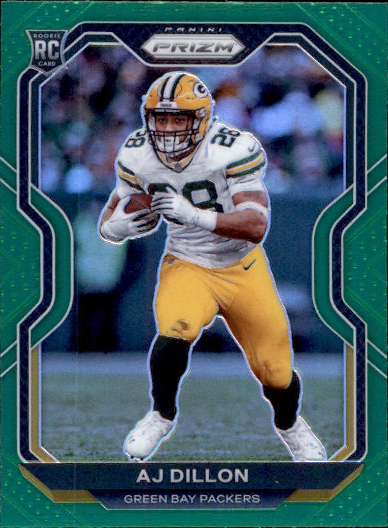 2020 Panini Prizm #364 AJ Dillon Prizm Green