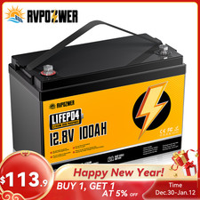 12V 100Ah LiFePO4 Lithium Battery Deep Cycles RV Marine Trolling Motors Off-grid