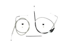 43 inch Stainless Steel Throttle and Idle Cable Set Clear Co fits Harley Davidso