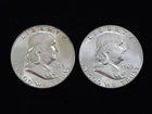 1953 & 1963 Franklin Silver Half Dollars Brilliant Uncirculated 80322