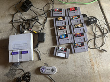 Nintendo SNES Super Nintendo Console Bundle w/ Controller, Cables & Games