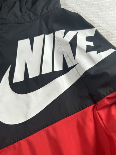 Nike Sportswear Windrunner Jacket Boys Size XLarge Red Black Loose Fit Preowned - Picture 2 of 7