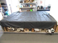 SURESHADE UNIVERSAL 3 BOW POWER BIMINI TOP COVER 113 3/8" X 106 3/8" BLACK BOAT