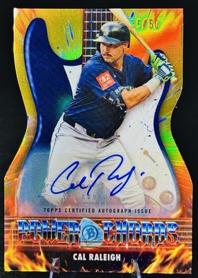 CAL RALEIGH Gold Auto /50 Bowman Chrome Power Chords Auto #PC-21 Mariners Topps