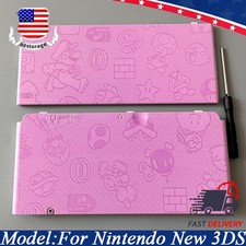 For Nintendo New 3DS Pink Mario Themed Housing Shell Case Faceplate Back Cover