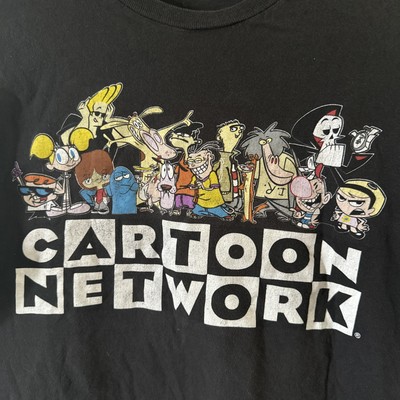 VTG Cartoon Network Classic Lineup Size L Youth Black 100% Cotton T-Shirt