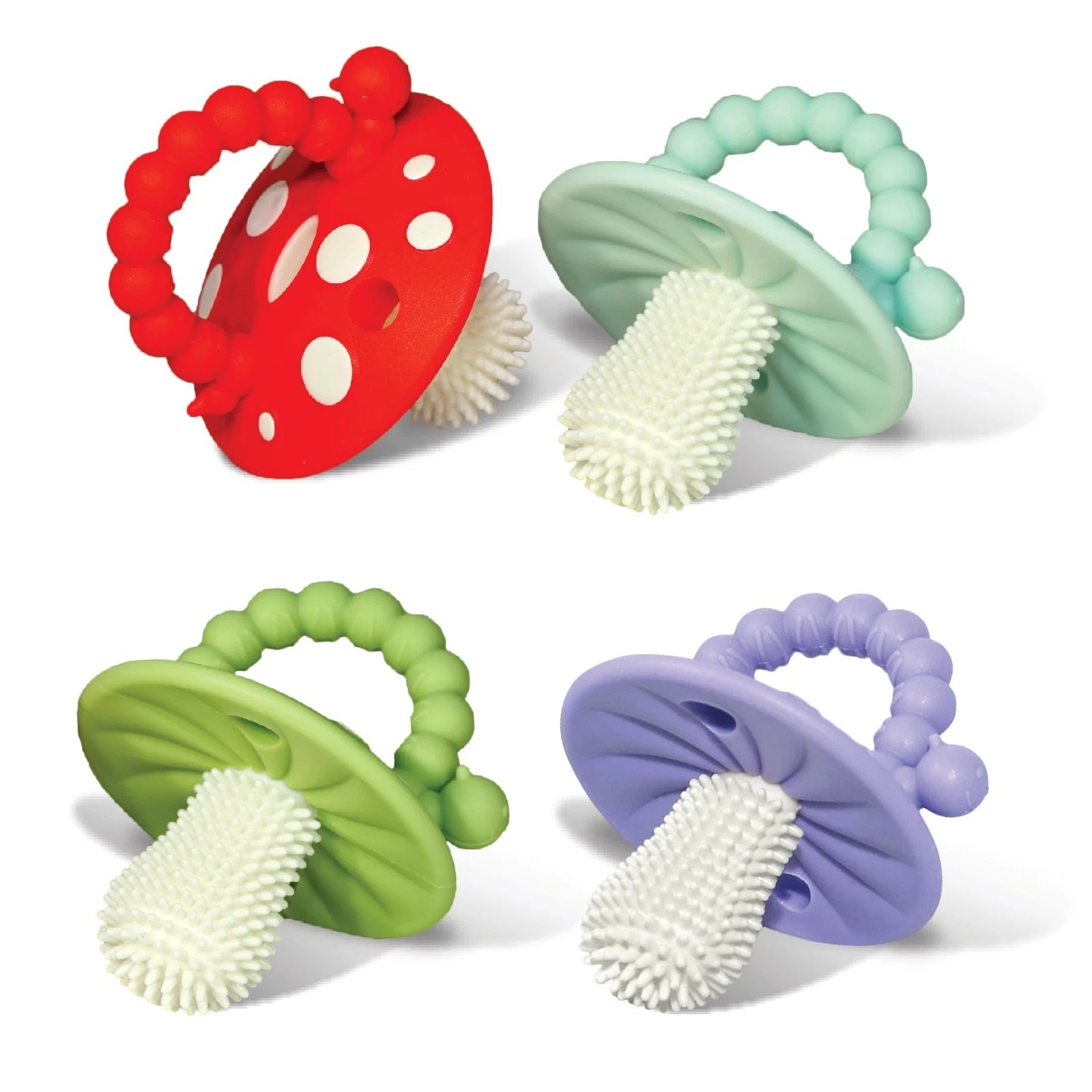 Soft Silicone Baby Teether Toy with Massaging Bristles - BPA Free, Soothes Gums,
