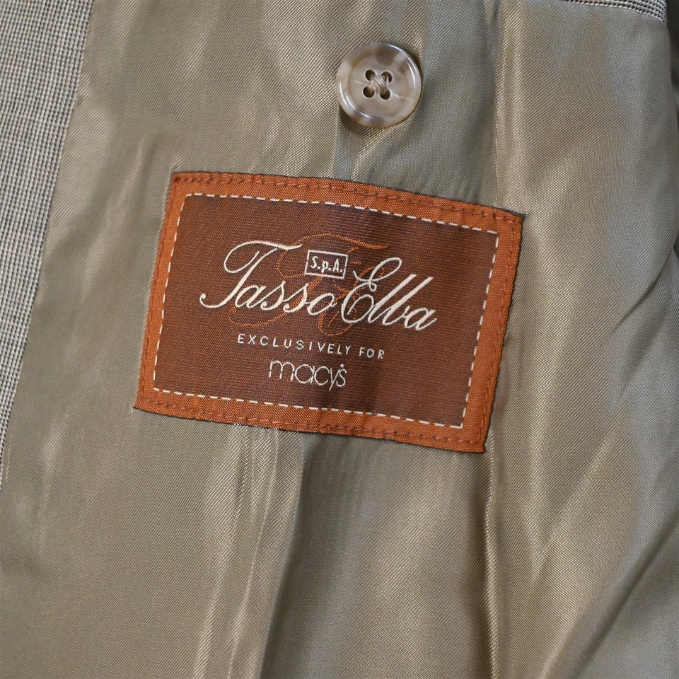 Tasso Elba 48R 38x29 Green Vitale Barberis 100% Wool Mens Jacket Pants Suit - Image 4 of 4