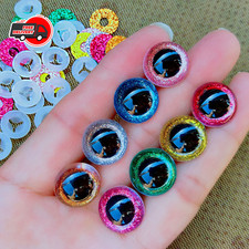 20Pcs 3D Plastic Glitter Safety Eyes for Crochet Toys Amigurumi Diy Mix Bulk Mix