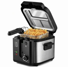 SUSTEAS Deep Fryer with Basket 1500W Electric Deep Fryers for Home Use Black US
