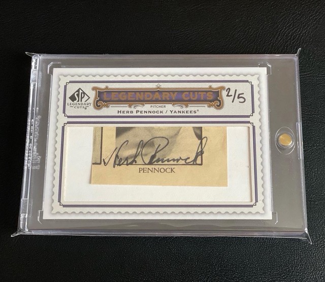 2009 SP Legendary Cuts HERB PENNOCK Auto Cut Autograph 1927 Yankees HOF #ed /5