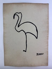 Pablo Picasso COA Art Painting Original Drawing Vintage Paper Signed