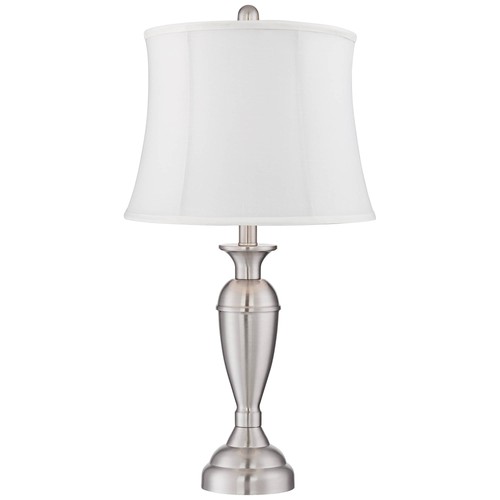 Blair Traditional Table Lamps 25" High Set of 2 Nickel White Softback Shade - Picture 5 of 5
