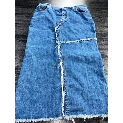 Tom Ford Distressed Denim Skirt Women's Size 40 Italy Authentic Designer Rare
