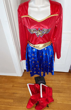 Halloween Wonder Woman Cape Dress 2 Piece Costume With Boots Size Small