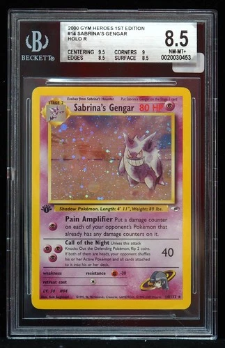 1st Edition Sabrina's Gengar 14/132 Gym Heroes BGS 8.5 Pokemon Card